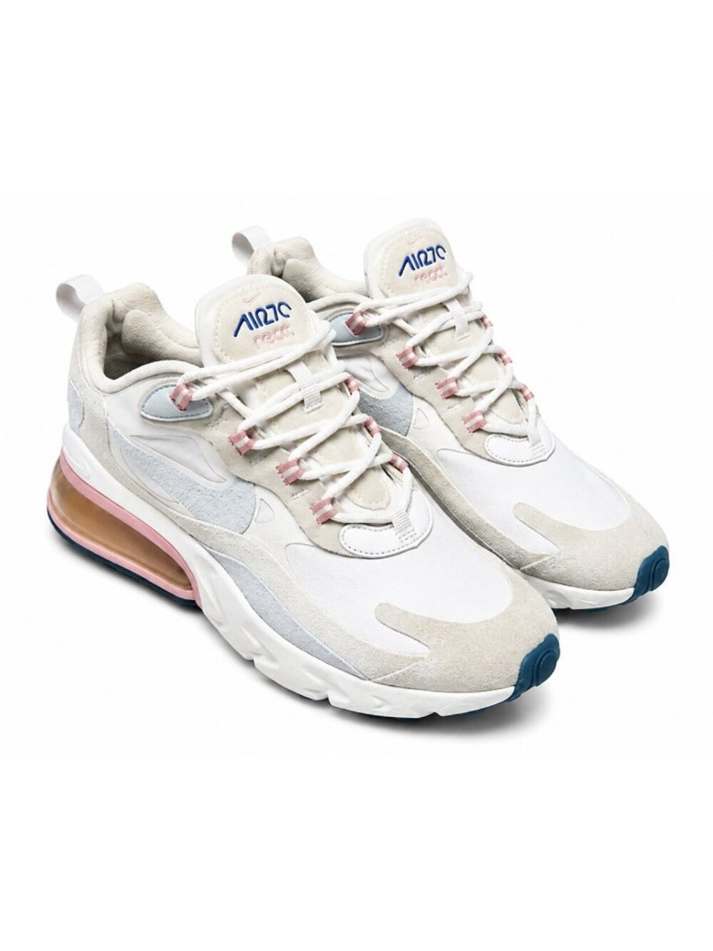 Nike Air Max 270 React Shoes Womens 9.5 American Modern White Pink AT6174-100